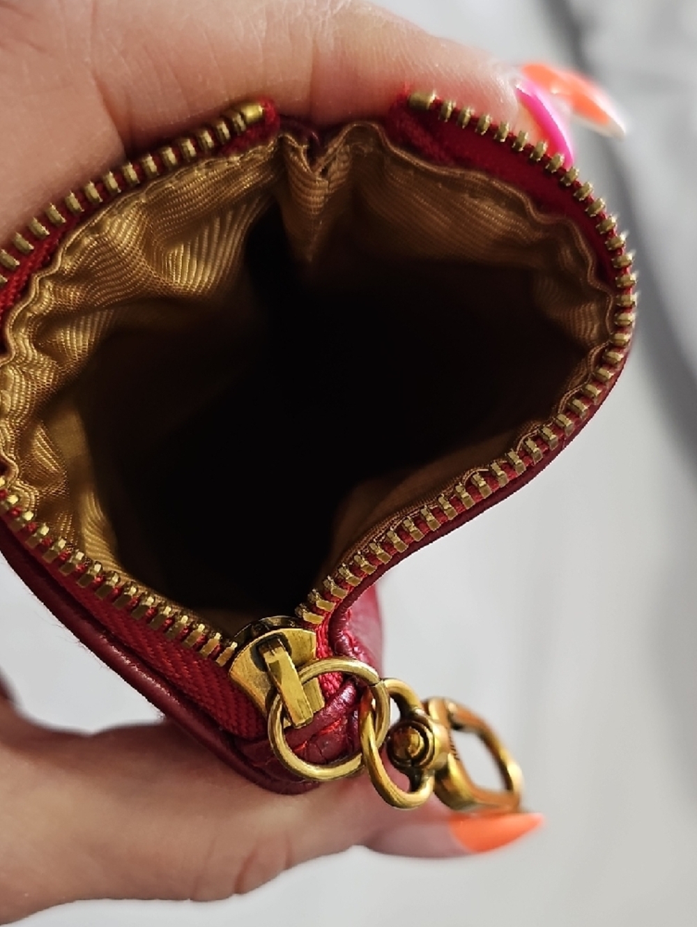 HOBO Red Calfhair Wallet with Gold Metallic Accents - Picture 7 of 9